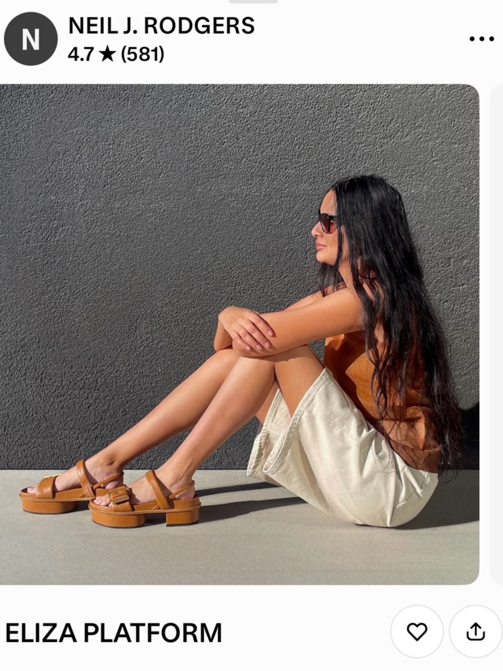 Eliza Platform Slingback Sandal in Tan - Picture 4 of 5